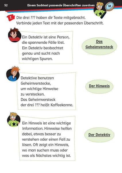 Produktbild: Die drei ??? Kids: Mein &Uuml;bungsheft Deutsch 1. Klasse - Lesen lernen