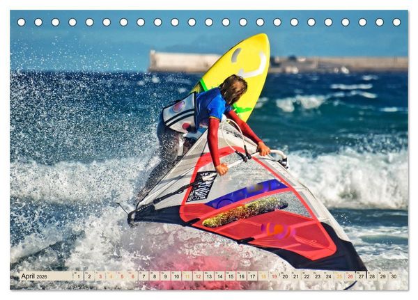 Produktbild: Windsurfing - extrem cool (Tischkalender 2026 DIN A5 quer), CALVENDO Monatskalender