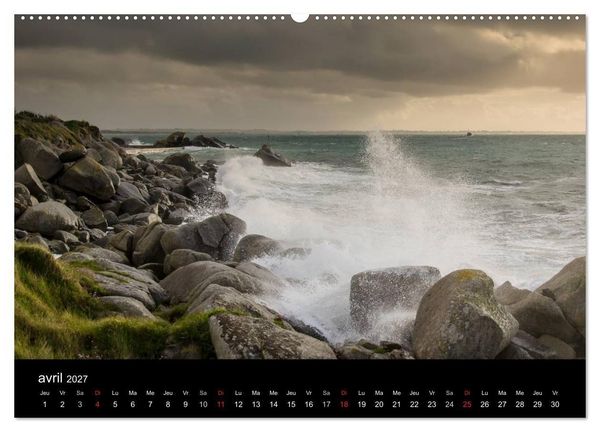 Produktbild: La Bretagne - prises de vue sur un paysage c&ocirc;tier (Calendrier mural haut de gamme 2027 DIN A2 vertical), CALVENDO calendrier mensuel