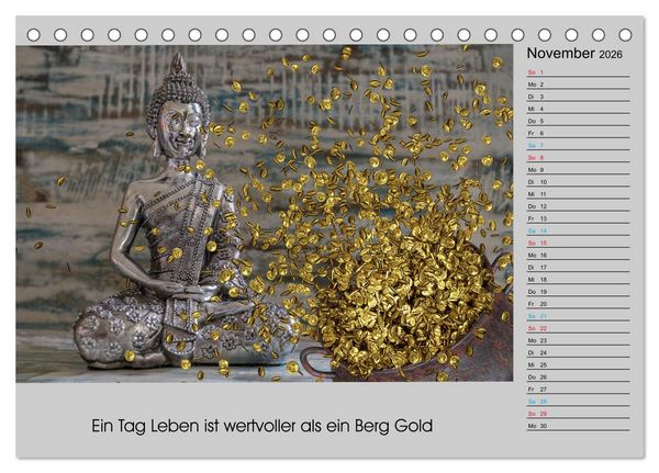 Produktbild: Lebenskraft Buddha (Tischkalender 2026 DIN A5 quer), CALVENDO Monatskalender