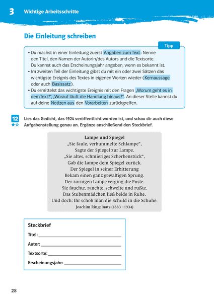 Produktbild: Klett 10-Minuten-Training Deutsch Aufsatz Inhaltsangabe 6. - 8. Klasse