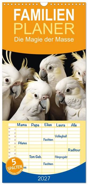 Produktbild: Familienplaner 2027 - Die Magie der Masse mit 5 Spalten (Wandkalender, 21 x 45 cm) CALVENDO