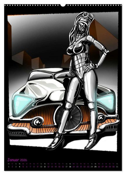 Produktbild: CYBER PINUPS (Wandkalender 2026 DIN A2 hoch), CALVENDO Monatskalender
