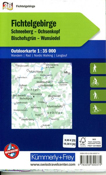 Produktbild: K&uuml;mmerly+Frey Outdoorkarte Deutschland 36 Fichtelgebirge 1:35.000