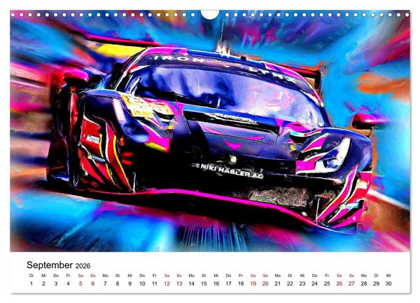 Produktbild: Cars'n'Arts - Digital Artwork von Jean-Louis Glineur (Wandkalender 2026 DIN A3 quer), CALVENDO Monatskalender