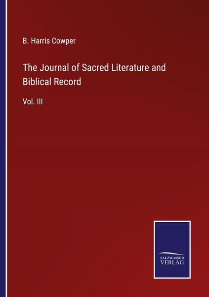 Produktbild: The Journal of Sacred Literature and Biblical Record