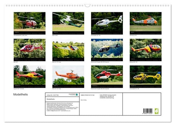 Produktbild: Modellhelis (Wandkalender 2026 DIN A2 quer), CALVENDO Monatskalender