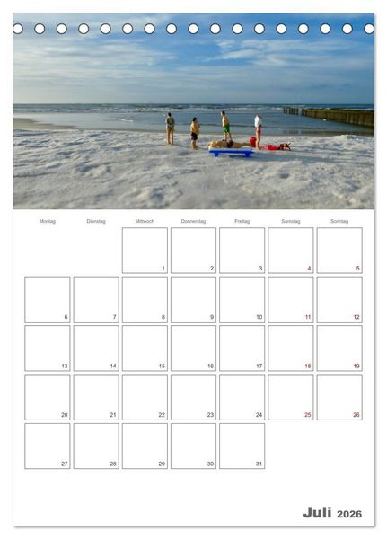 Produktbild: Wangerooge - Gl&uuml;cksort f&uuml;r Gro&szlig; und Klein (Tischkalender 2026 DIN A5 hoch), CALVENDO Monatskalender