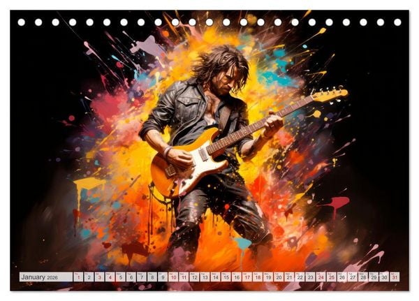 Produktbild: ROCK Feel the unlimited power (Desk Calendar 2026 DIN A5 landscape), CALVENDO 12 Month DeskCalendar
