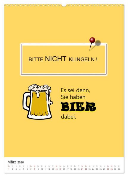 Produktbild: TRINKSPR&Uuml;CHE rund um Bier, Wein und Co. &hellip; (hochwertiger Premium Wandkalender 2026 DIN A2 hoch), Kunstdruck in Hochglanz