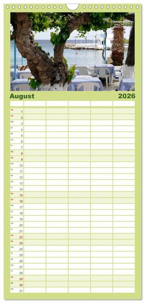 Produktbild: Familienplaner 2026 - Trauminsel Rhodos mit 5 Spalten (Wandkalender, 21 x 45 cm) CALVENDO
