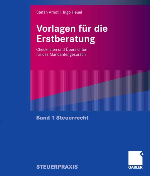 Produktbild: Vorlagen f&uuml;r die Erstberatung - Steuerrecht