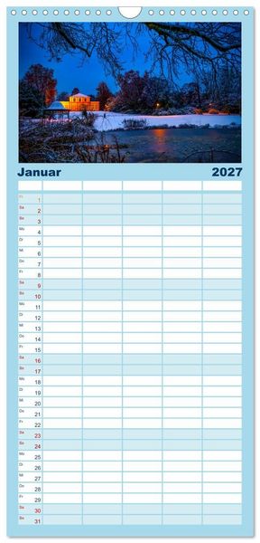 Produktbild: Familienplaner 2027 - Blickfang Darmstadt! mit 5 Spalten (Wandkalender, 21 x 45 cm) CALVENDO