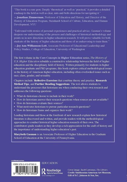 Produktbild: The History of U.S. Higher Education - Methods for Understanding the Past