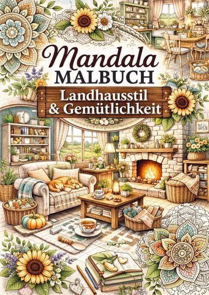 Mandala Malbuch - Landhausstil und Gemütlichkeit, Taschenbuch von H. Mourits, Brave New Books, 9789465382227