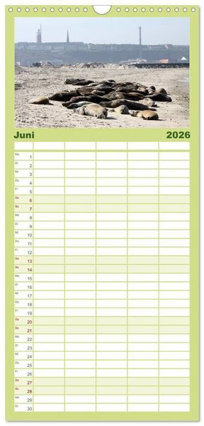 Produktbild: Familienplaner 2026 - Helgoland mit 5 Spalten (Wandkalender, 21 x 45 cm) CALVENDO