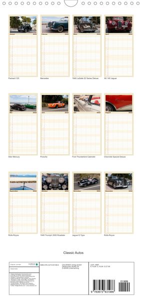 Produktbild: Classic Autos - Familienplaner hoch (Wandkalender 2022 , 21 cm x 45 cm, hoch)