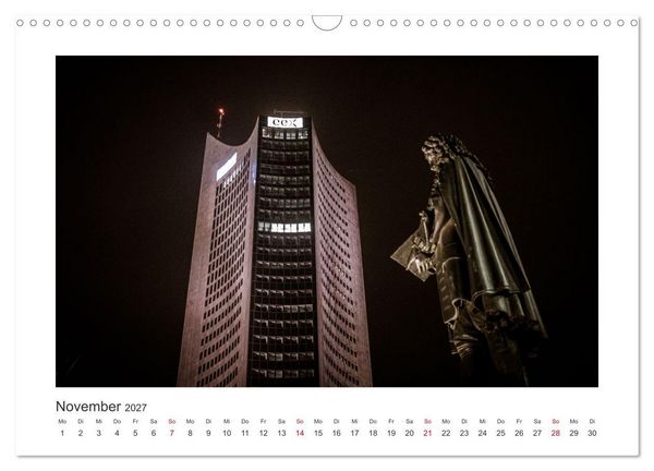 Produktbild: Leipzig bei Nacht (Wandkalender 2027 DIN A3 quer), CALVENDO Monatskalender