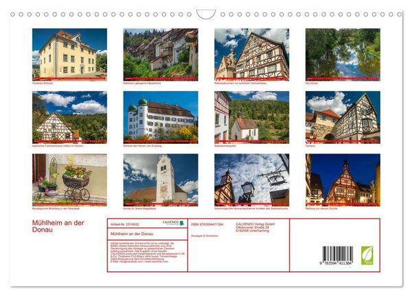 Produktbild: M&uuml;hlheim an der Donau (Wandkalender 2027 DIN A3 quer), CALVENDO Monatskalender