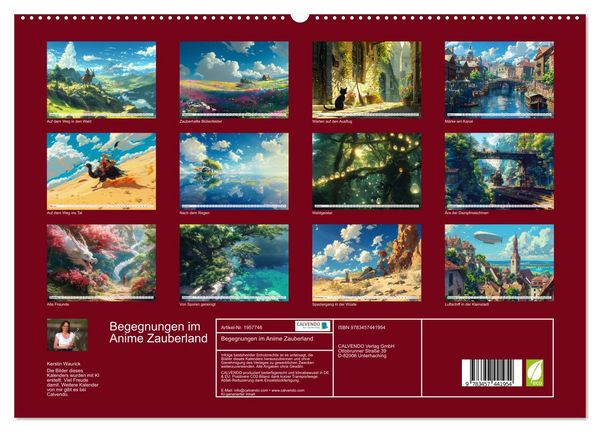 Produktbild: Begegnungen im Anime Zauberland (hochwertiger Premium Wandkalender 2026 DIN A2 quer), Kunstdruck in Hochglanz