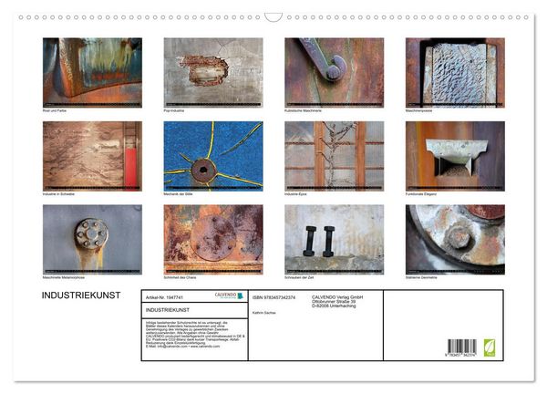 Produktbild: INDUSTRIEKUNST (Wandkalender 2026 DIN A2 quer), CALVENDO Monatskalender