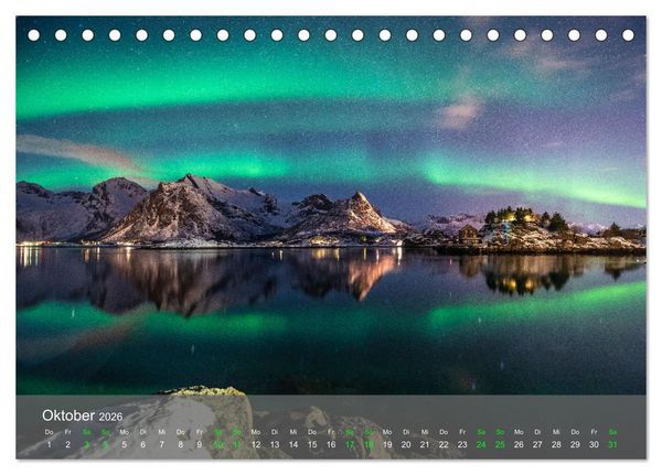 Produktbild: Naturwunder Polarlicht (Tischkalender 2026 DIN A5 quer), CALVENDO Monatskalender
