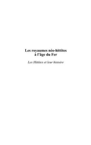 Produktbild: Les royaumes neo-hittites a l'age du fer