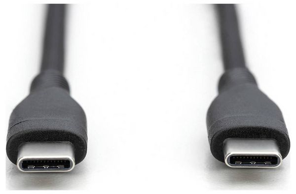 Produktbild: Digitus USB-C&reg; Kabel USB 2.0 USB-C&reg; Stecker 2.00m Schwarz (matt) exzellente Alterungseigenschaften, Flexibel, flexibler