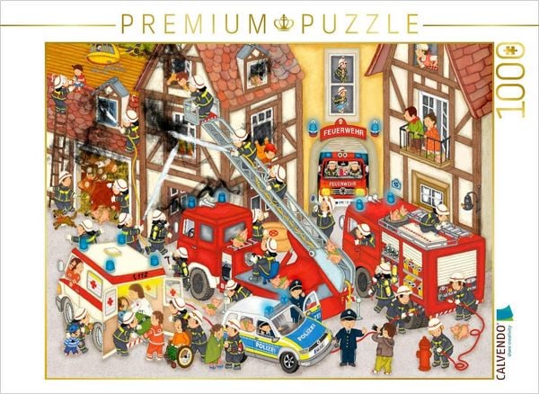 Produktbild: CALVENDO Puzzle Feuerwehr in meinem Dorf | 1000 Teile Lege-Gr&ouml;&szlig;e 64x48cm Foto-Puzzle f&uuml;r gl&uuml;ckliche Stunden