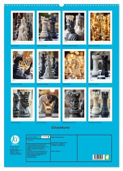 Produktbild: Schachkunst (Wandkalender 2026 DIN A2 hoch), CALVENDO Monatskalender