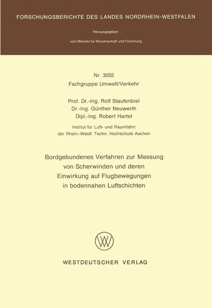 Produktbild: Bordgebundenes Verfahren zur Messung von Scherwinden und deren Einwirkung auf Flugbewegungen in bodennahen Luftschichten