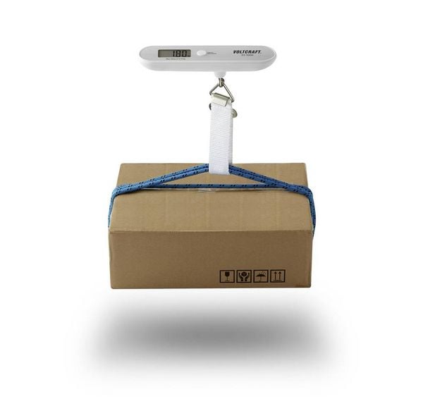 Produktbild: VOLTCRAFT KS-5000 Kofferwaage KS-5000 W&auml;gebereich (max.) 50 kg Ablesbarkeit 10 g batteriebetrieben Grau