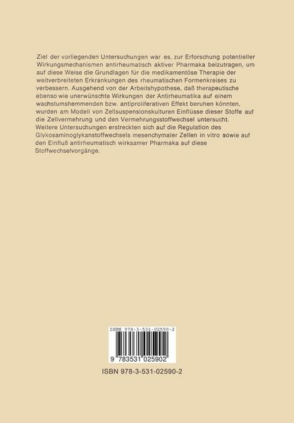Produktbild: Untersuchungen &uuml;ber den Wirkungsmechanismus antirheumatisch aktiver Pharmaka auf zellul&auml;rer und molekularpharmakologischer Ebene