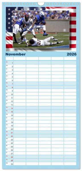 Produktbild: Familienplaner 2026 - American Football - Kickoff mit 5 Spalten (Wandkalender, 21 x 45 cm) CALVENDO
