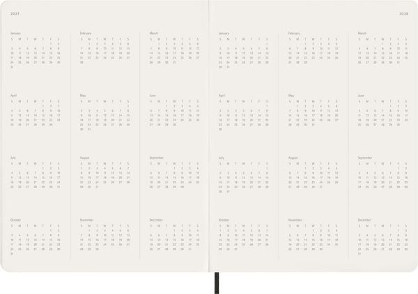 Produktbild: Moleskine 15 Monate Essential Wochenkalender 2026/2027, 1 Wo = 2 Seiten, vertikal, XXL, weicher Einband, Schwarz