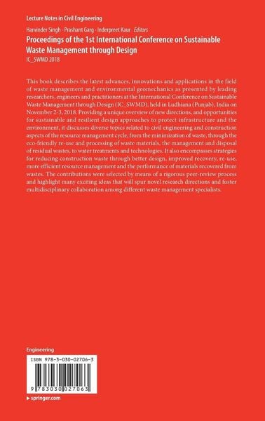 Produktbild: Proceedings of the 1st International Conference on Sustainable Waste Management through Design