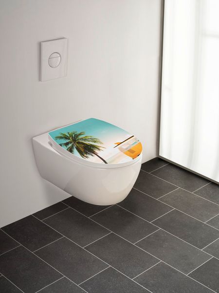 Produktbild: WC-Sitz Mod. Corbara, mehrfarbig, Thermoplast, 36.5x45 cm, mit Easy-Close Absenkautomatik
