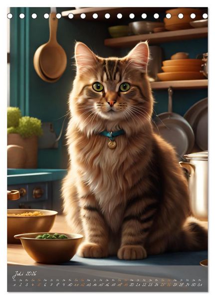 Produktbild: S&uuml;&szlig;e flauschige Katzen (Tischkalender 2026 DIN A5 hoch), CALVENDO Monatskalender