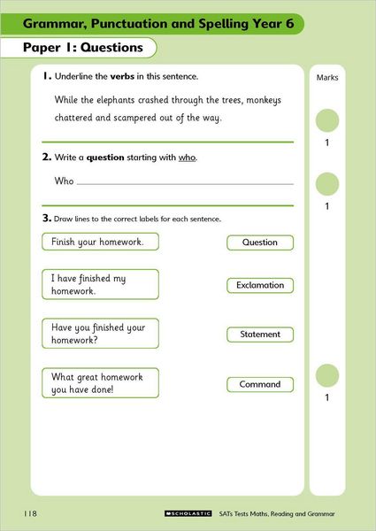Produktbild: Grammar, Reading & Maths SATs Test Ages 10-11