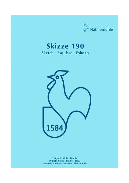 Hahnemühle Papier Skizze 190, DIN A4, 190 g/m²