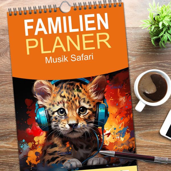 Produktbild: Familienplaner 2026 - Musik Safari mit 5 Spalten (Wandkalender, 21 x 45 cm) CALVENDO