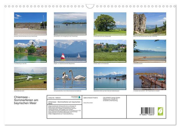 Produktbild: Chiemsee - Sommerferien am bayrischen Meer (Wandkalender 2026 DIN A3 quer), CALVENDO Monatskalender