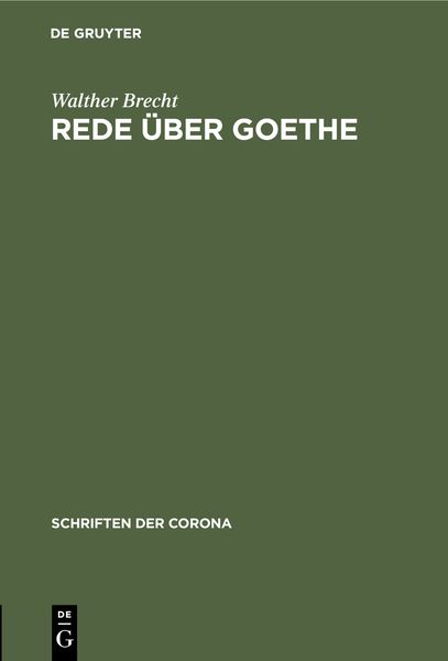 Produktbild: Rede &uuml;ber Goethe