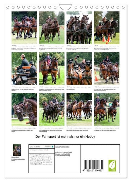 Produktbild: Der Fahrsport ist mehr als nur ein Hobby (Wandkalender 2026 DIN A4 hoch), CALVENDO Monatskalender