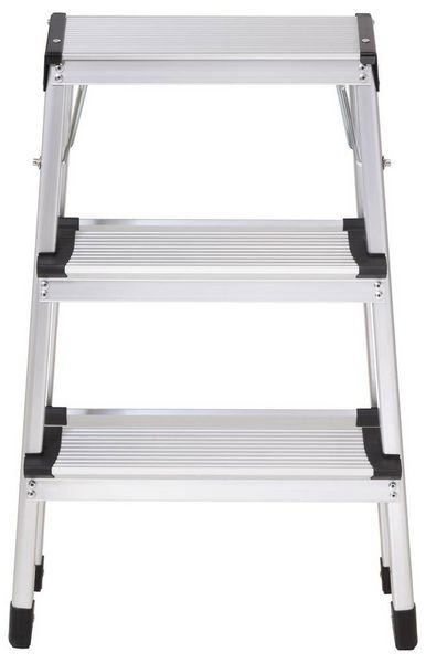 Produktbild: TOOLCRAFT TO-10104642 Aluminiumlegierung Stufen-Doppelleiter klappbar, Montage ohne Werkzeug Silber EN 14183 2.87 kg