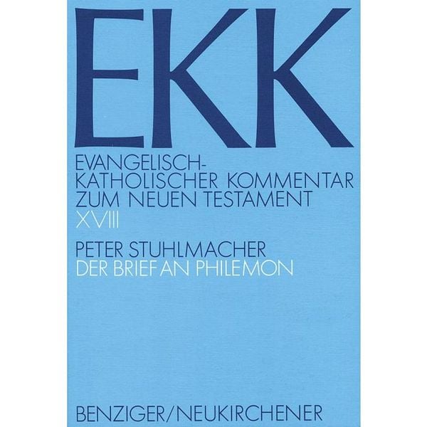 Produktbild: Evangelisch-Katholischer Kommentar zum Neuen Testament (EKK) / Der Brief an Philemon