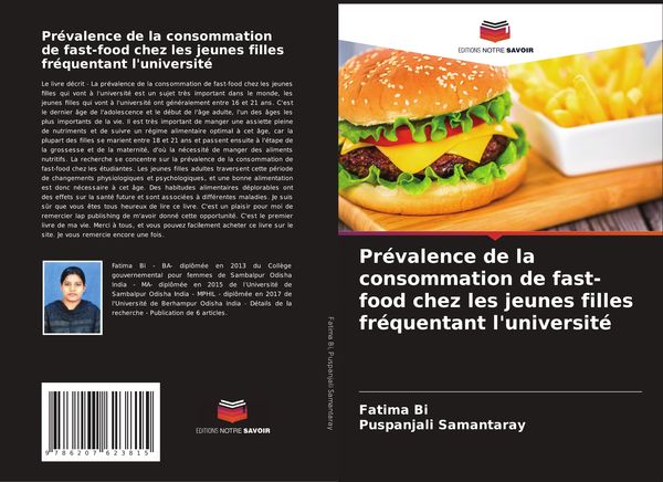 Produktbild: Pr&eacute;valence de la consommation de fast-food chez les jeunes filles fr&eacute;quentant l'universit&eacute;