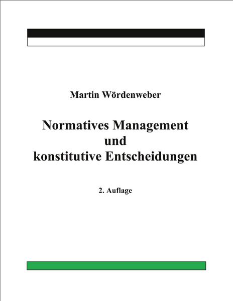Produktbild: Normatives Management und konstitutive Entscheidungen