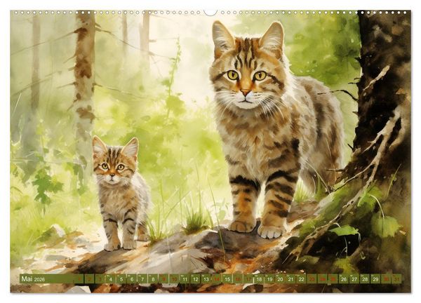 Produktbild: Zw&ouml;lf Monate im Wald (hochwertiger Premium Wandkalender 2026 DIN A2 quer), Kunstdruck in Hochglanz