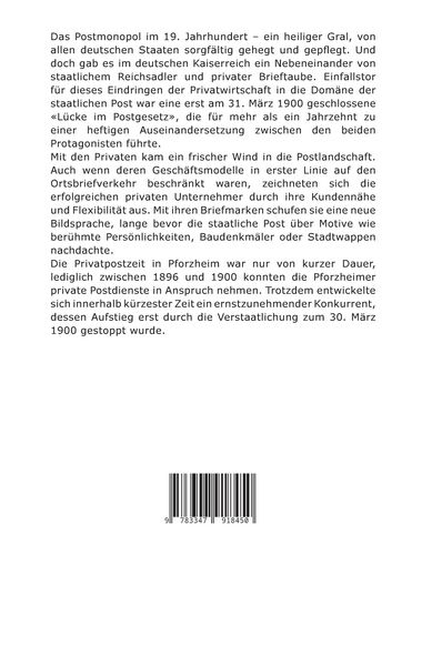 Produktbild: Reichsadler und Brieftaube: Private Postdienstleister in Pforzheim 1896 - 1900